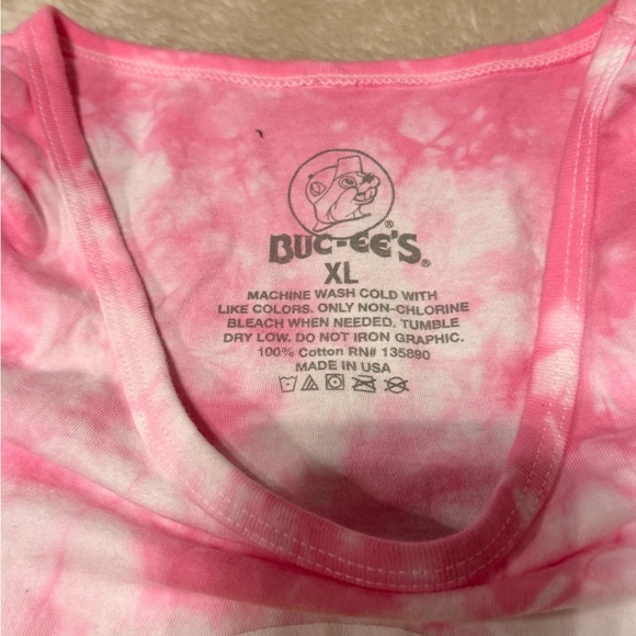 NWT Buc-ee's Pink Tie Dye Tank Top Beaver‎ Logo Size XL - Picture 2 of 7